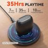 imageEarFun Air True Wireless Earbuds Bluetooth Earbuds with 4 Mics Sweatshield IPX7 Waterproof with Volume Control USBC Fast Charge inEar Headphones with Wireless Charging Deep Bass 35H PlaytimeBlack