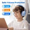 imageEarFun K2 Kids Bluetooth Headphones Kids Headphones with Volume Limited 40H Playtime Builtin Mic Stereo Sound Foldable OverEar Headphone for SchoolTraveliPadTablet BlueSky Blue