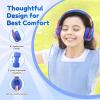 imageEarFun K2 Kids Bluetooth Headphones Kids Headphones with Volume Limited 40H Playtime Builtin Mic Stereo Sound Foldable OverEar Headphone for SchoolTraveliPadTablet BlueNavy Blue