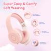 imageEarFun K2 Kids Bluetooth Headphones Kids Headphones with Volume Limited 40H Playtime Builtin Mic Stereo Sound Foldable OverEar Headphone for SchoolTraveliPadTablet BluePink