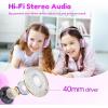 imageEarFun K2 Kids Bluetooth Headphones Kids Headphones with Volume Limited 40H Playtime Builtin Mic Stereo Sound Foldable OverEar Headphone for SchoolTraveliPadTablet BlueViolet