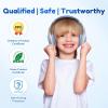 imageEarFun K2 Kids Bluetooth Headphones Kids Headphones with Volume Limited 40H Playtime Builtin Mic Stereo Sound Foldable OverEar Headphone for SchoolTraveliPadTablet BlueSky Blue