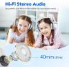 imageEarFun K2 Kids Bluetooth Headphones Kids Headphones with Volume Limited 40H Playtime Builtin Mic Stereo Sound Foldable OverEar Headphone for SchoolTraveliPadTablet BlueWhite