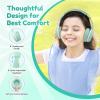 imageEarFun K2 Kids Bluetooth Headphones Kids Headphones with Volume Limited 40H Playtime Builtin Mic Stereo Sound Foldable OverEar Headphone for SchoolTraveliPadTablet BlueGreen
