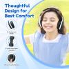 imageEarFun K2 Kids Bluetooth Headphones Kids Headphones with Volume Limited 40H Playtime Builtin Mic Stereo Sound Foldable OverEar Headphone for SchoolTraveliPadTablet BlueDark Black