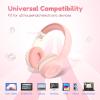 imageEarFun K2 Kids Bluetooth Headphones Kids Headphones with Volume Limited 40H Playtime Builtin Mic Stereo Sound Foldable OverEar Headphone for SchoolTraveliPadTablet BluePink