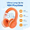 imageEarFun K2 Kids Bluetooth Headphones Kids Headphones with Volume Limited 40H Playtime Builtin Mic Stereo Sound Foldable OverEar Headphone for SchoolTraveliPadTablet BlueOrange