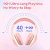 imageEarFun K2 Kids Bluetooth Headphones Kids Headphones with Volume Limited 40H Playtime Builtin Mic Stereo Sound Foldable OverEar Headphone for SchoolTraveliPadTablet BluePink