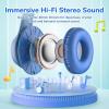 imageEarFun K3 Kids Headphones Over Ear Headphones for Kids Volume Limit HD Stereo Sound USBC Cable Comfortable Fit Foldable Wired Headphones for SchoolTravelBoysGirlsTabletiPad BlueBlue