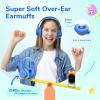 imageEarFun K3 Kids Headphones Over Ear Headphones for Kids Volume Limit HD Stereo Sound USBC Cable Comfortable Fit Foldable Wired Headphones for SchoolTravelBoysGirlsTabletiPad BlueBlue