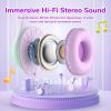 imageEarFun K3 Kids Headphones Over Ear Headphones for Kids Volume Limit HD Stereo Sound USBC Cable Comfortable Fit Foldable Wired Headphones for SchoolTravelBoysGirlsTabletiPad BlueViolet