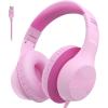 imageEarFun K3 Kids Headphones Over Ear Headphones for Kids Volume Limit HD Stereo Sound USBC Cable Comfortable Fit Foldable Wired Headphones for SchoolTravelBoysGirlsTabletiPad BluePink