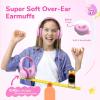 imageEarFun K3 Kids Headphones Over Ear Headphones for Kids Volume Limit HD Stereo Sound USBC Cable Comfortable Fit Foldable Wired Headphones for SchoolTravelBoysGirlsTabletiPad BluePink