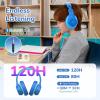 imageEarFun K4 Kids Bluetooth Headphones Wireless Headphones with LED Lights 748594dBA Volume Limited Builtin Mic 90H Playtime Bluetooth 54 Over Ear Headphone for iPadTabletPCSchoolBlue