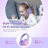 imageEarFun K4 Kids Bluetooth Headphones Wireless Headphones with LED Lights 748594dBA Volume Limited Builtin Mic 90H Playtime Bluetooth 54 Over Ear Headphone for iPadTabletPCSchoolViolet