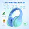 imageEarFun K4 Kids Bluetooth Headphones Wireless Headphones with LED Lights 748594dBA Volume Limited Builtin Mic 90H Playtime Bluetooth 54 Over Ear Headphone for iPadTabletPCSchoolGreen