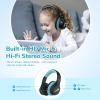 imageEarFun K4 Kids Bluetooth Headphones Wireless Headphones with LED Lights 748594dBA Volume Limited Builtin Mic 90H Playtime Bluetooth 54 Over Ear Headphone for iPadTabletPCSchoolDark Black