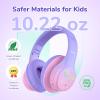 imageEarFun K4 Kids Bluetooth Headphones Wireless Headphones with LED Lights 748594dBA Volume Limited Builtin Mic 90H Playtime Bluetooth 54 Over Ear Headphone for iPadTabletPCSchoolViolet