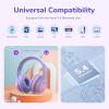 imageEarFun K4 Kids Bluetooth Headphones Wireless Headphones with LED Lights 748594dBA Volume Limited Builtin Mic 90H Playtime Bluetooth 54 Over Ear Headphone for iPadTabletPCSchoolViolet