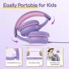 imageEarFun Kids Headphones Wired with Microphone 8594dB Volume Limit Headphones for Kids Portable Wired Headphone with Shareport Stereo Sound Foldable Headset for SchoolTabletiPadKindle Black RedViolet Pink