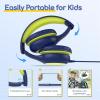 imageEarFun Kids Headphones Wired with Microphone 8594dB Volume Limit Headphones for Kids Portable Wired Headphone with Shareport Stereo Sound Foldable Headset for SchoolTabletiPadKindle Black RedBlue Lemon