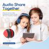 imageEarFun Kids Headphones Wired with Microphone 8594dB Volume Limit Headphones for Kids Portable Wired Headphone with Shareport Stereo Sound Foldable Headset for SchoolTabletiPadKindle Black RedBlack Red