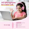 imageEarFun Kids Headphones Wired with Microphone 8594dB Volume Limit Headphones for Kids Portable Wired Headphone with Shareport Stereo Sound Foldable Headset for SchoolTabletiPadKindle Black RedFuscia Pink