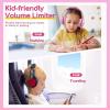 imageEarFun Kids Headphones Wired with Microphone 8594dB Volume Limit Headphones for Kids Portable Wired Headphone with Shareport Stereo Sound Foldable Headset for SchoolTabletiPadKindle Black RedFuscia Pink