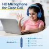 imageEarFun Kids Headphones Wired with Microphone 8594dB Volume Limit Headphones for Kids Portable Wired Headphone with Shareport Stereo Sound Foldable Headset for SchoolTabletiPadKindle Black RedBlue Green