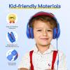 imageEarFun Kids Headphones Wired with Microphone 8594dB Volume Limit Headphones for Kids Portable Wired Headphone with Shareport Stereo Sound Foldable Headset for SchoolTabletiPadKindle Black RedNavy Red