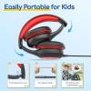 imageEarFun Kids Headphones Wired with Microphone 8594dB Volume Limit Headphones for Kids Portable Wired Headphone with Shareport Stereo Sound Foldable Headset for SchoolTabletiPadKindle Black RedBlack Red