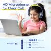 imageEarFun Kids Headphones Wired with Microphone 8594dB Volume Limit Headphones for Kids Portable Wired Headphone with Shareport Stereo Sound Foldable Headset for SchoolTabletiPadKindle Black RedBlue Lemon