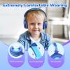 imageEarFun S1 Kids Headphones Foldable Wired Headphones for Kids 85dB Volume Limit Stereo Sound Adjustable Headband Portable Lightweight OnEar Headphone for SchoolTravelBoysGirlsPCTabletBlue