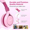 imageEarFun S1 Kids Headphones Foldable Wired Headphones for Kids 85dB Volume Limit Stereo Sound Adjustable Headband Portable Lightweight OnEar Headphone for SchoolTravelBoysGirlsPCTabletPink