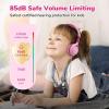imageEarFun S1 Kids Headphones Foldable Wired Headphones for Kids 85dB Volume Limit Stereo Sound Adjustable Headband Portable Lightweight OnEar Headphone for SchoolTravelBoysGirlsPCTabletPink