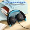imageEarFun S1 Kids Headphones Foldable Wired Headphones for Kids 85dB Volume Limit Stereo Sound Adjustable Headband Portable Lightweight OnEar Headphone for SchoolTravelBoysGirlsPCTabletDark Black