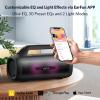 imageEarFun UBOOM X Portable Bluetooth Speaker 80W Stereo with JumboBass IP67 Waterproof Outdoor Speaker RGB Light 30H Playtime Custom EQ Bluetooth 53 Speakers for Outdoor Camping Beach