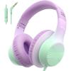 imageEarFun K3 Kids Headphones Over Ear Headphones for Kids Volume Limit HD Stereo Sound USBC Cable Comfortable Fit Foldable Wired Headphones for SchoolTravelBoysGirlsTabletiPad BlueViolet