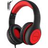 imageEarFun Kids Headphones Wired with Microphone 8594dB Volume Limit Headphones for Kids Portable Wired Headphone with Shareport Stereo Sound Foldable Headset for SchoolTabletiPadKindle Black RedBlack Red