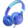 imageEarFun S1 Kids Headphones Foldable Wired Headphones for Kids 85dB Volume Limit Stereo Sound Adjustable Headband Portable Lightweight OnEar Headphone for SchoolTravelBoysGirlsPCTabletBlue