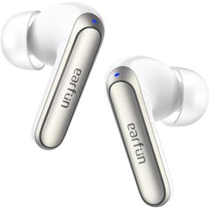 imageEarFun Adaptive Noise Cancelling Wireless Earbuds 6 Mics AI ENC Call HiRes Sound LDAC 40H Playtime Multipoint Connection Comfortable Fit App Customization Google Fast Pair Wireless ChargeWhite