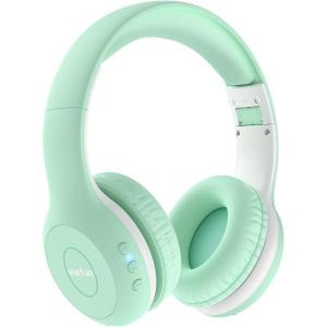 imageEarFun K2 Kids Bluetooth Headphones Kids Headphones with Volume Limited 40H Playtime Builtin Mic Stereo Sound Foldable OverEar Headphone for SchoolTraveliPadTablet BlueGreen