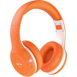imageEarFun K2 Kids Bluetooth Headphones Kids Headphones with Volume Limited 40H Playtime Builtin Mic Stereo Sound Foldable OverEar Headphone for SchoolTraveliPadTablet BlueOrange