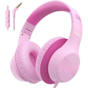 imageEarFun K3 Kids Headphones Over Ear Headphones for Kids Volume Limit HD Stereo Sound USBC Cable Comfortable Fit Foldable Wired Headphones for SchoolTravelBoysGirlsTabletiPad BluePink